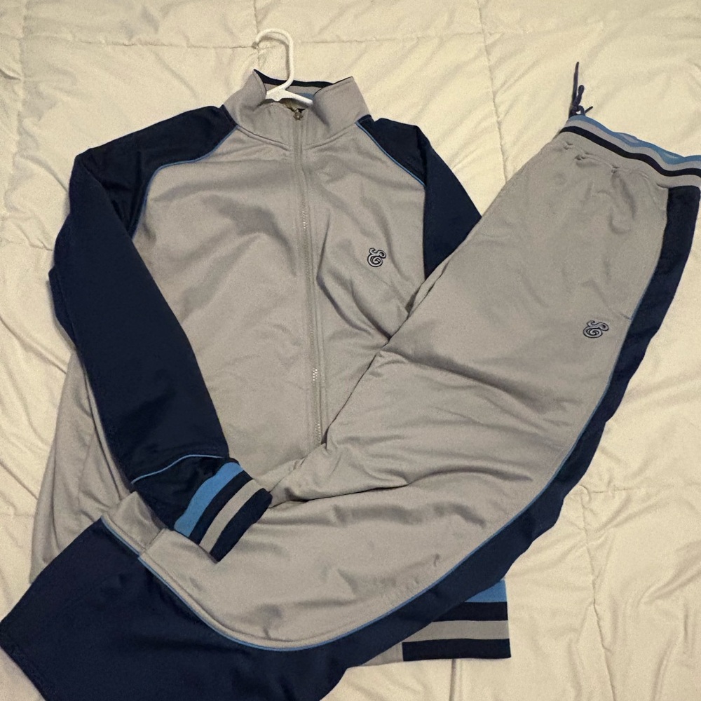 Men's Gray and Navy Tracksuit